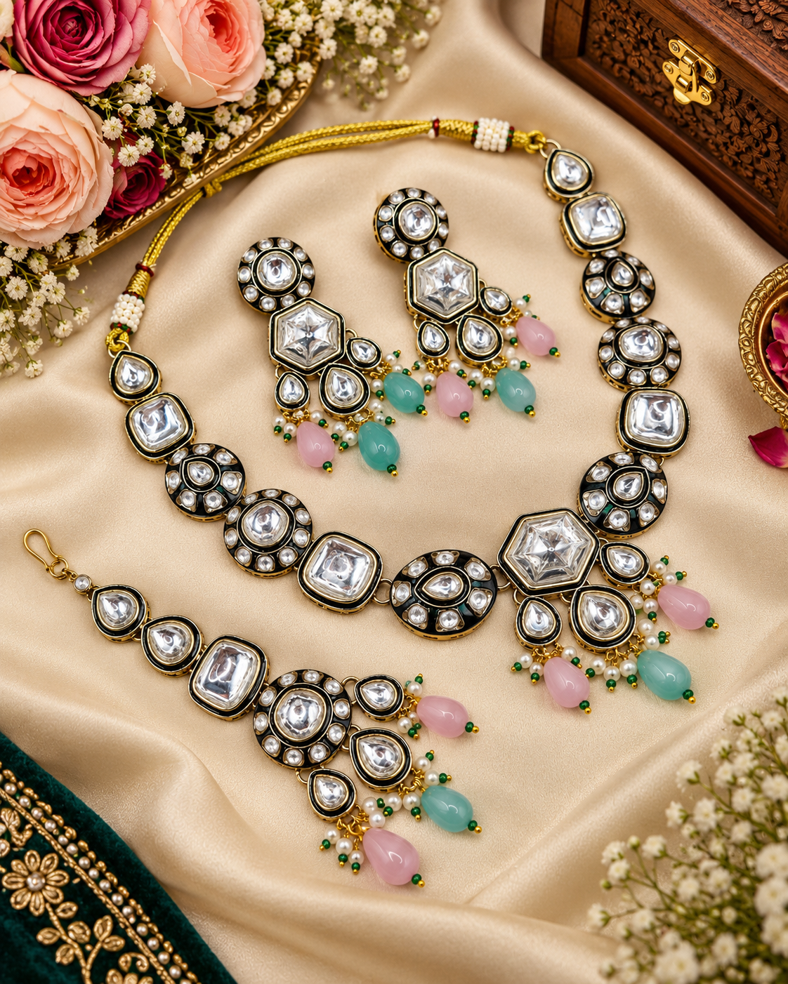 Elegant Kundan Choker & Statement Earrings Set